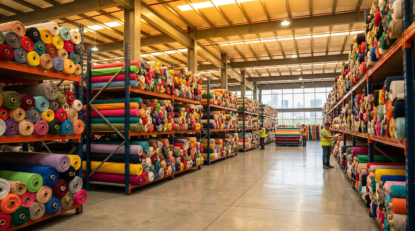 Almacén de distribución de telas y textiles