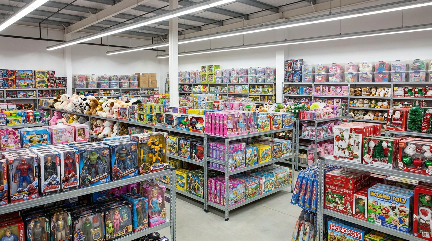 Juguetes y artículos de temporada para distribución